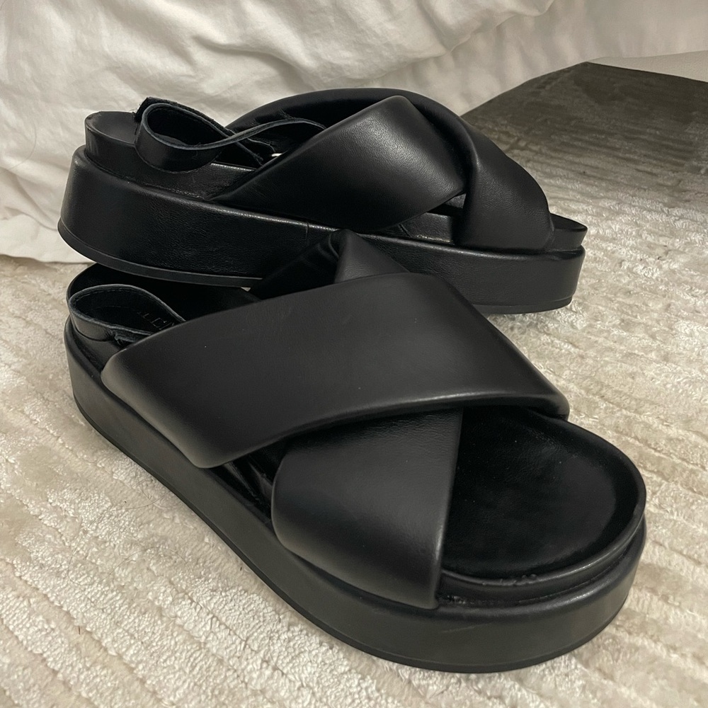 SILENT D Pier Black Platform Sandals - Picture 6 of 7